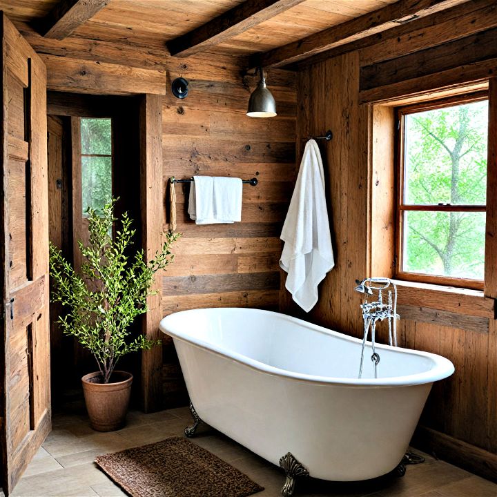 freestanding bathtub for rustic charm