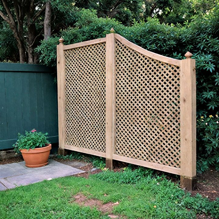 freestanding lattice fence to create a charming border to your front yard