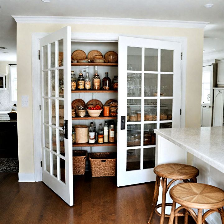 french doors to bring a romantic flair to your pantry
