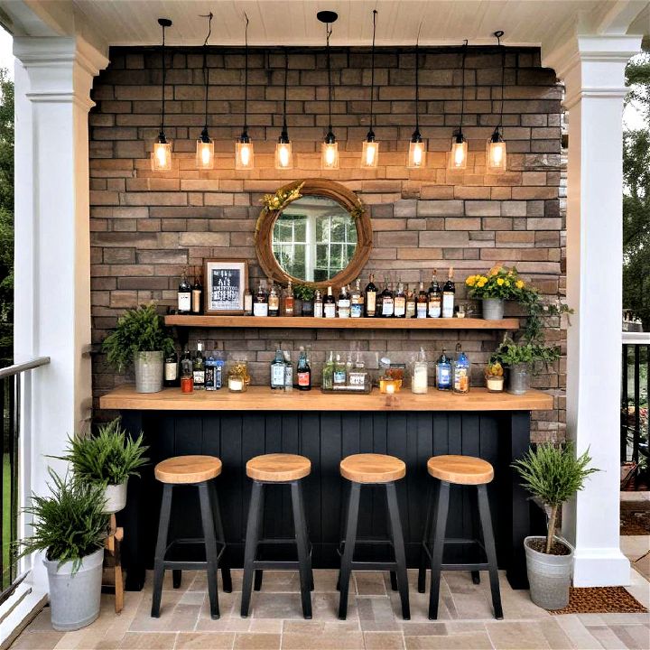 front porch bar area for evenings of socializing