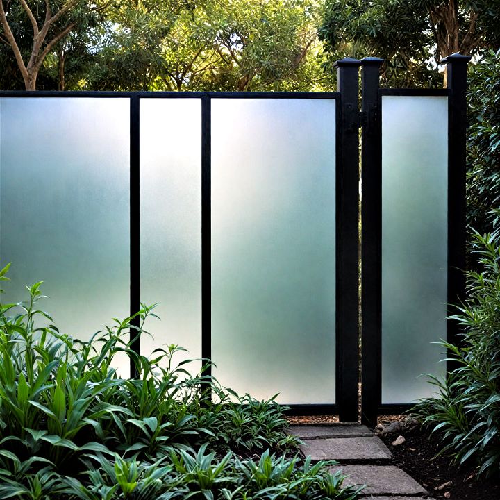 frosted glass for adding privacy sleek touch to your front yard