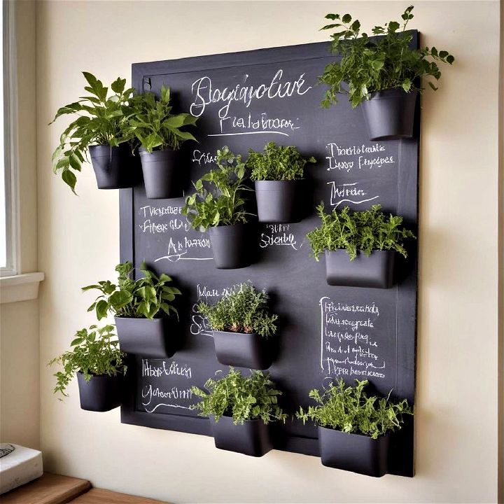 fun chalkboard wall planter