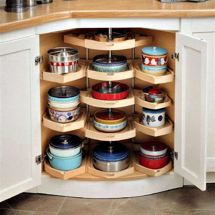 functional corner cabinet carousel for kitchen