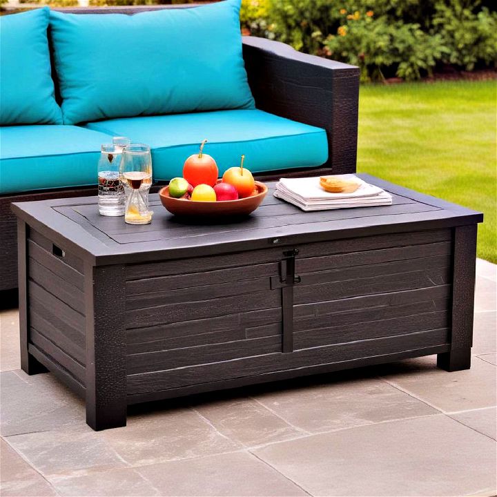 functional patio storage table