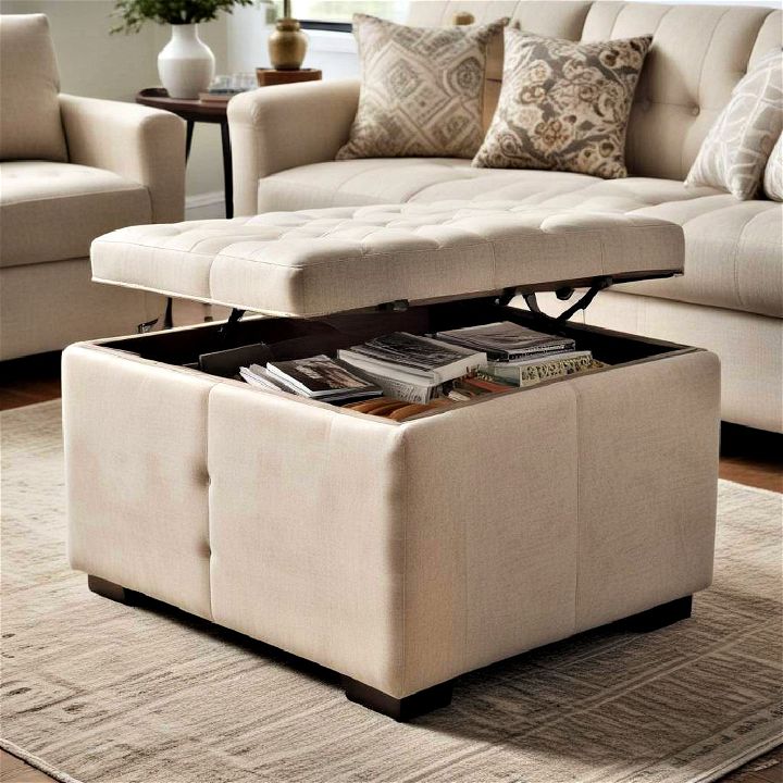 functional storage ottoman for living room