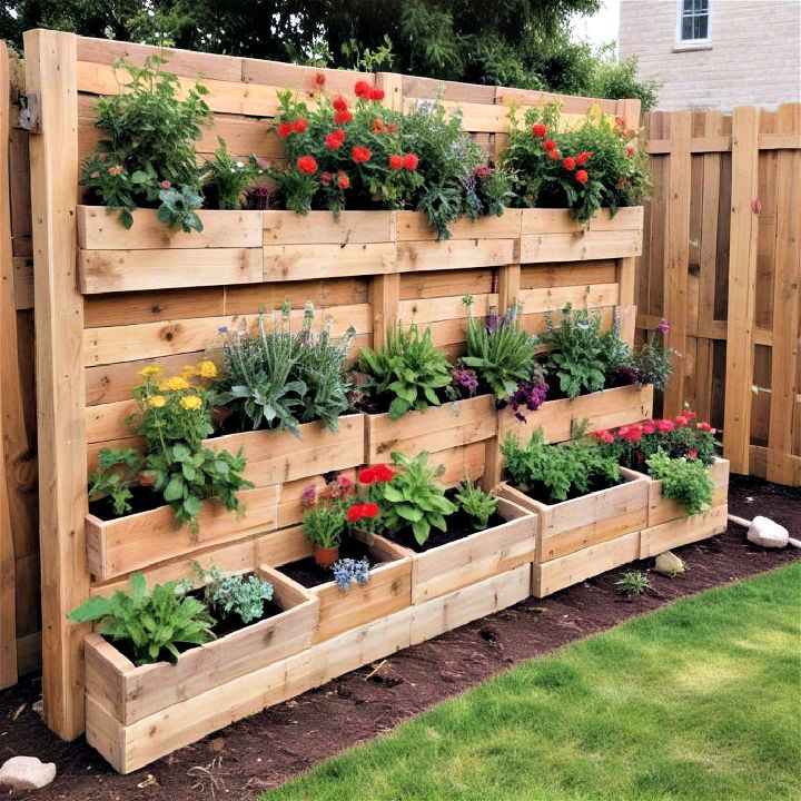 functionality and charm pallet fence with integrated planters