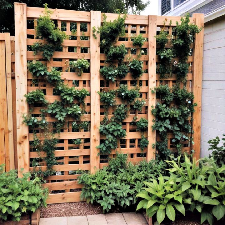 functionality and decorative pallet trellis fence