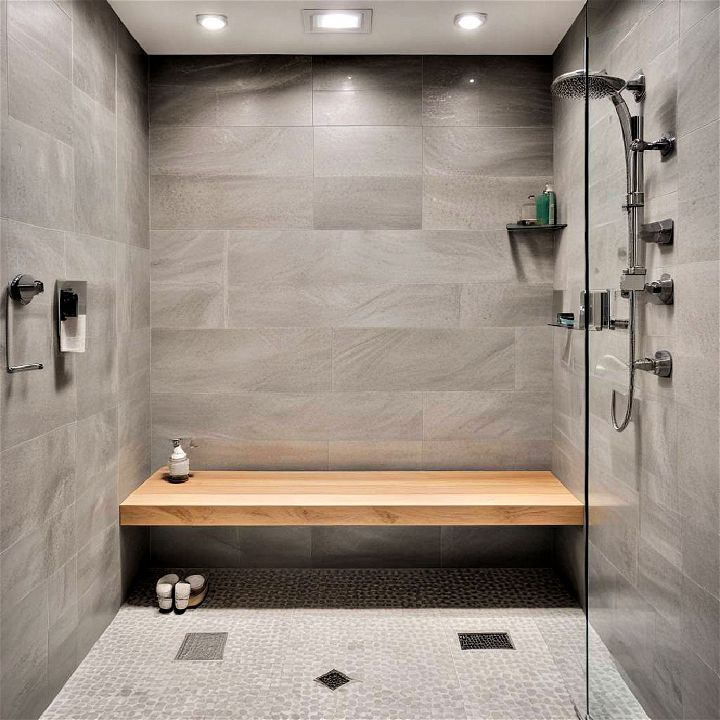 functionality and modern floating shower bench