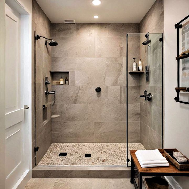 functionality and style doorless shower design