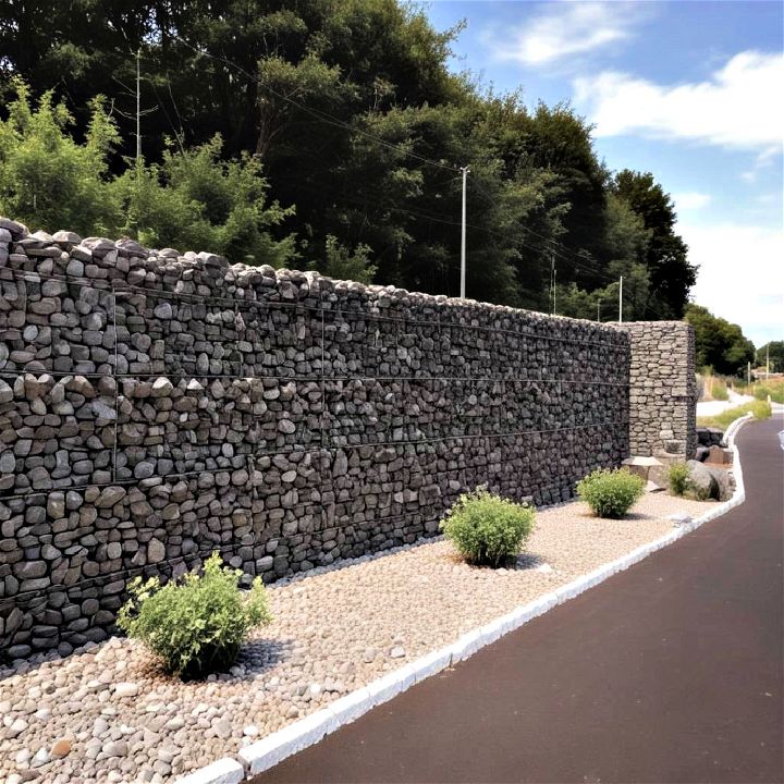 gabion wall to block neighbors view