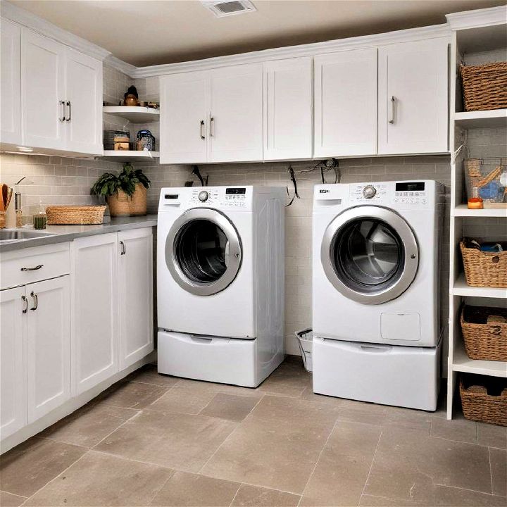 garage into a spacious laundry room
