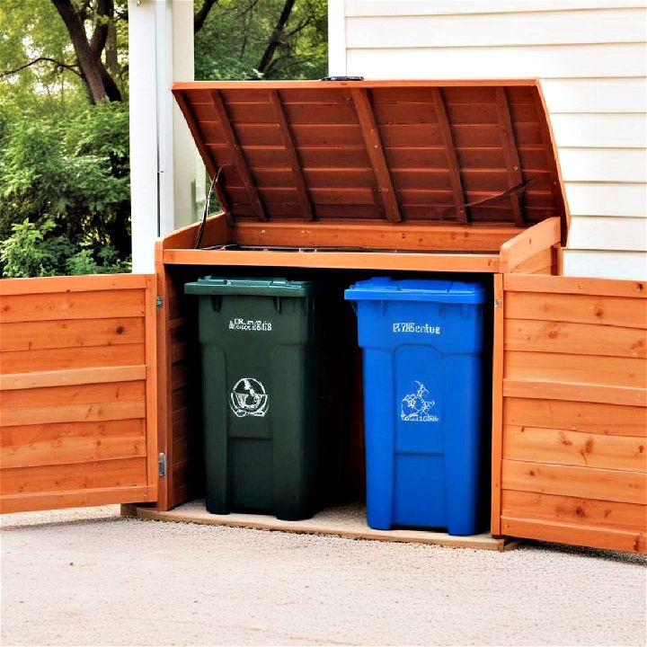 garbage and recycling storage shed