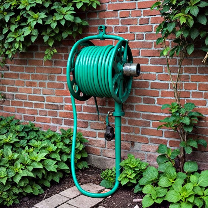 garden hose with a decorative hose reel