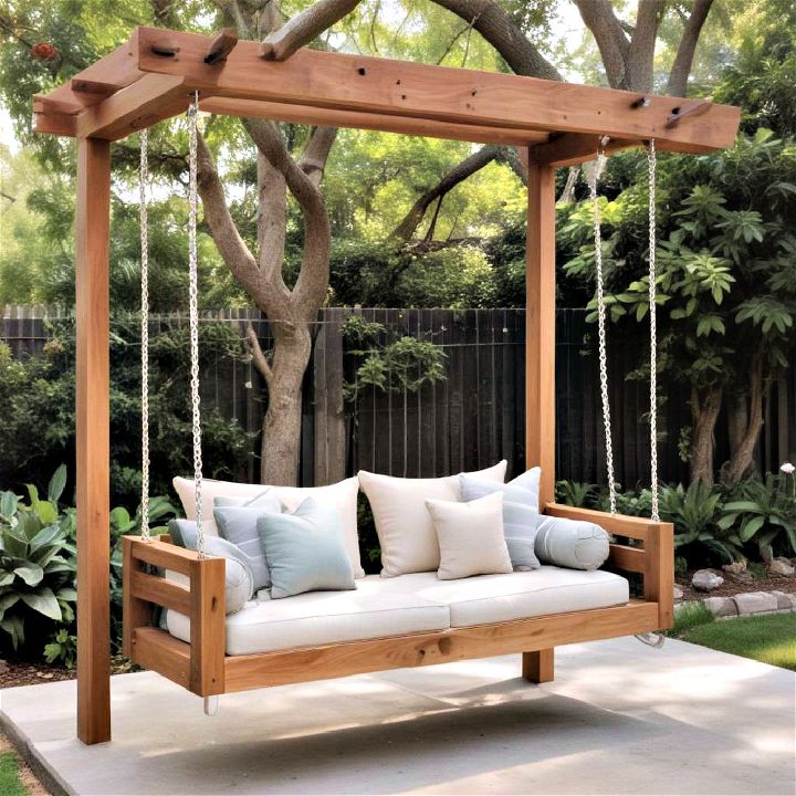 garden swinging bench