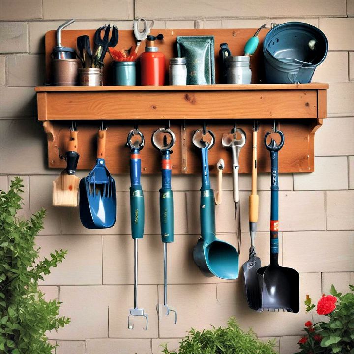 garden tool rack for garage wall