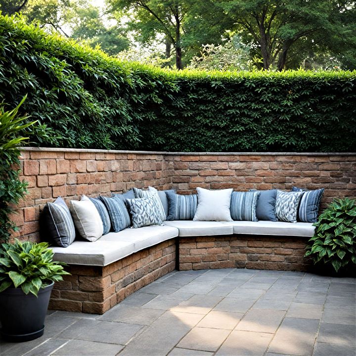 garden wall with built in seating