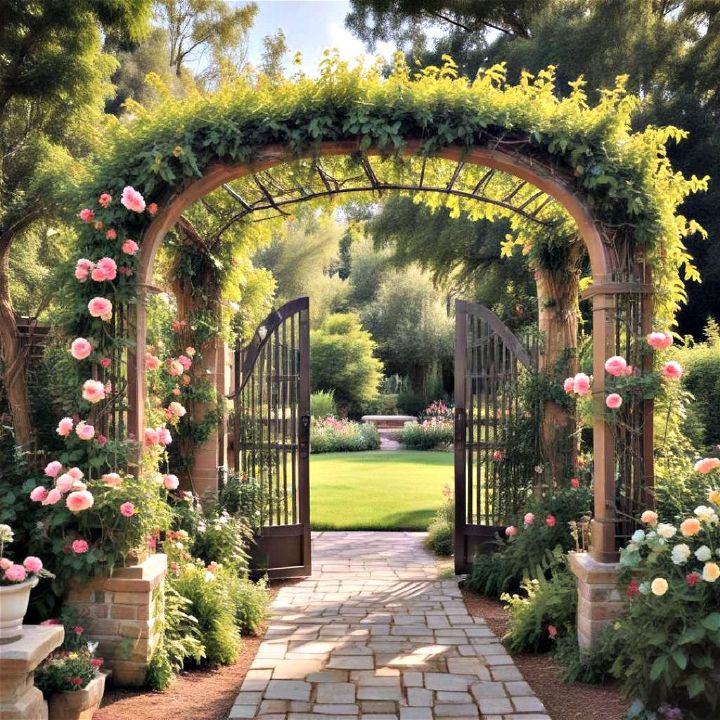 gated arbor trellis for a memorable entrance