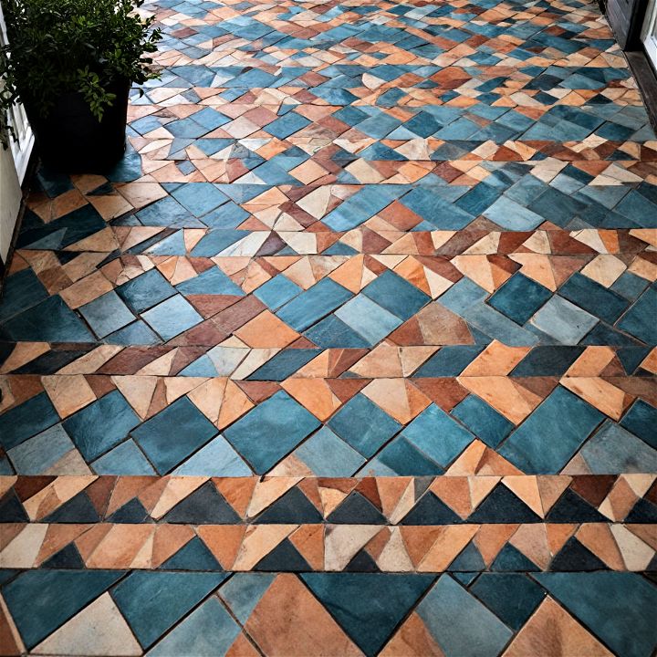 geometric pattern tiles to add boldness to your porch