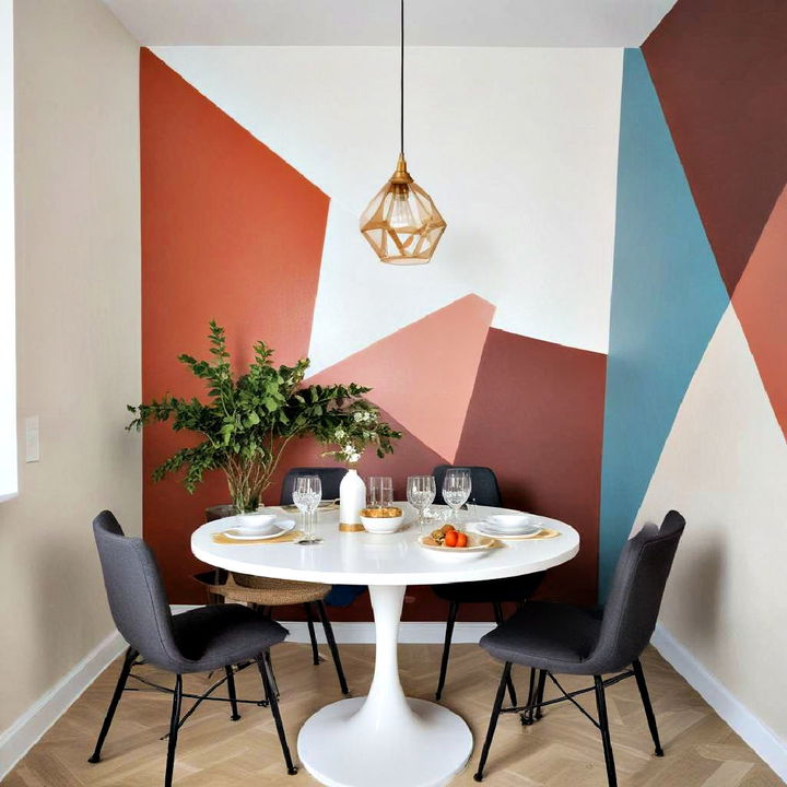 geometric patterns dining room wall