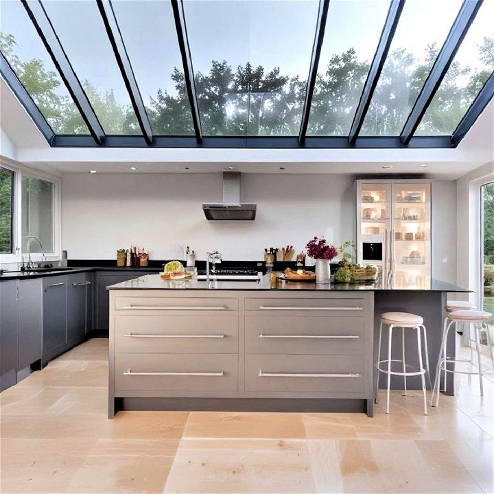 glass ceiling for kitchen