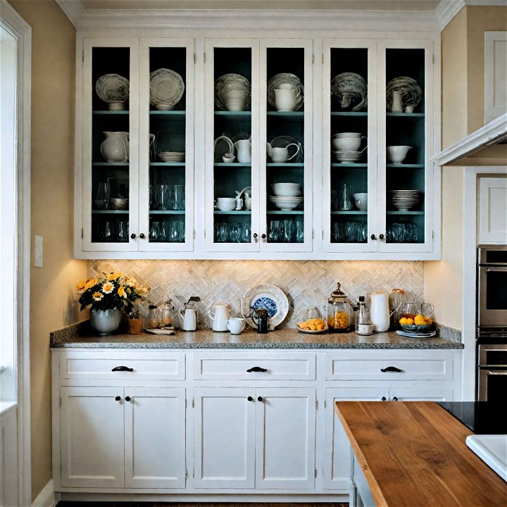 glass front cabinets to lighten your kitchen