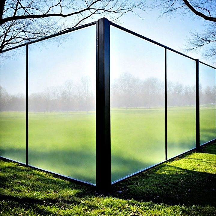 glass panel fence to add a sleek modern touch to your front yard