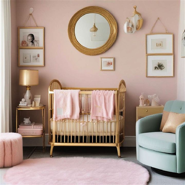 gold accents for baby girl’s nursery