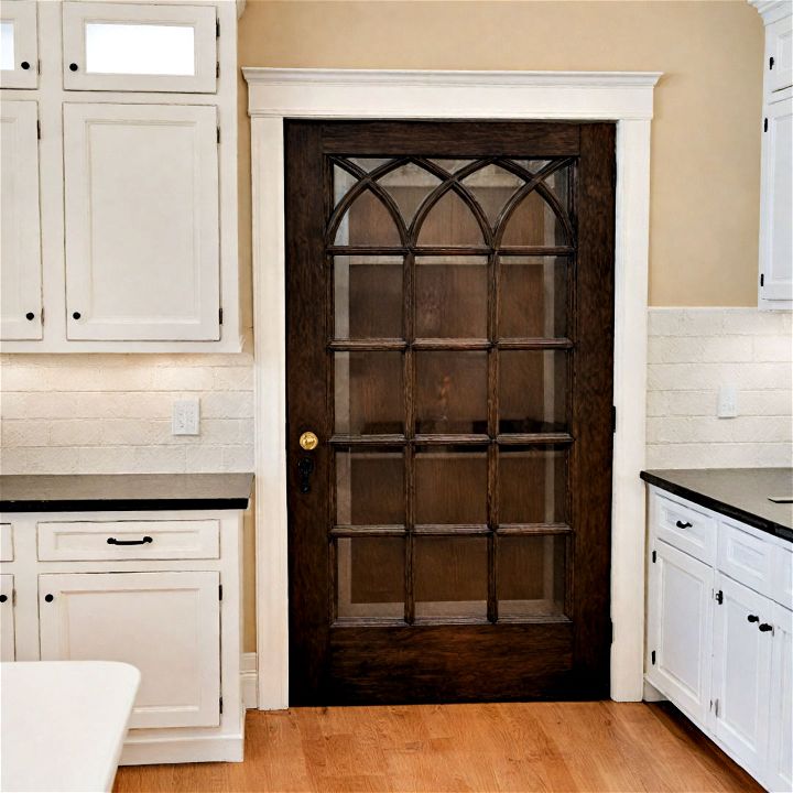 gothic arch pantry door to inject dramatic charm to your kitchen