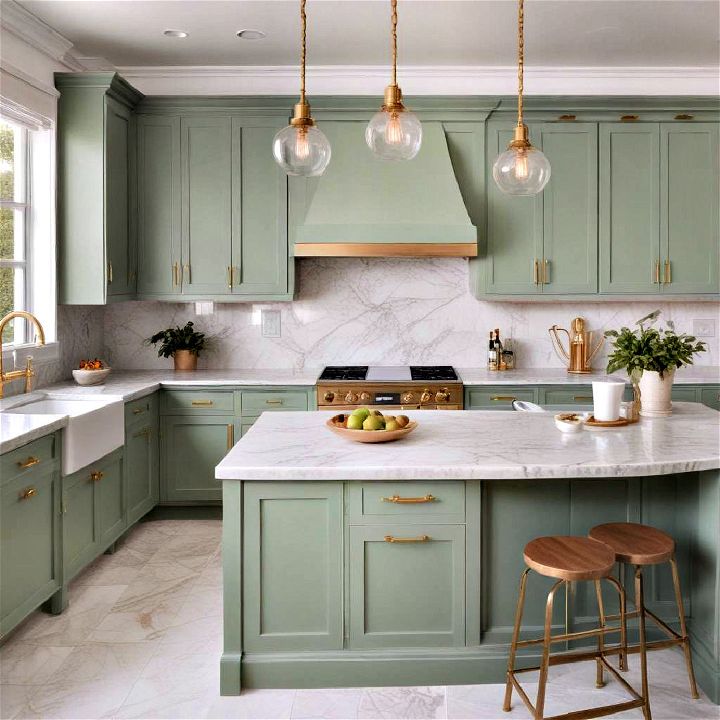graceful celadon green luxe cabinets