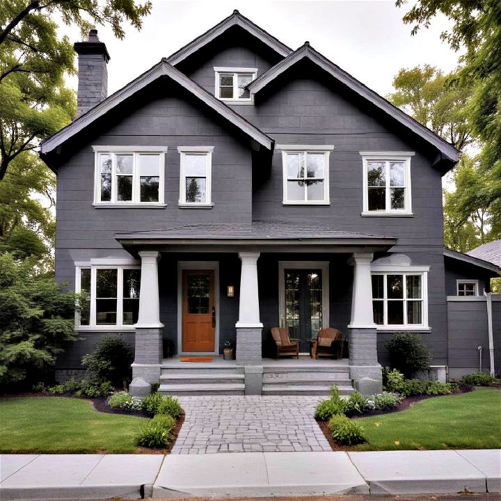 graphite gray exterior house paint for making a modern architectural statement
