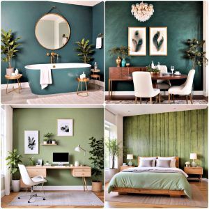 green accent wall ideas