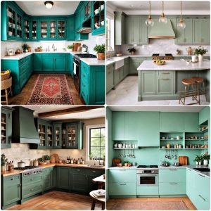 green kitchen cabinet ideas