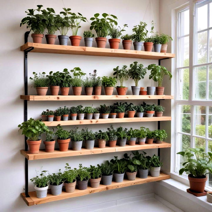 greenhouse shelves for fresh herbs