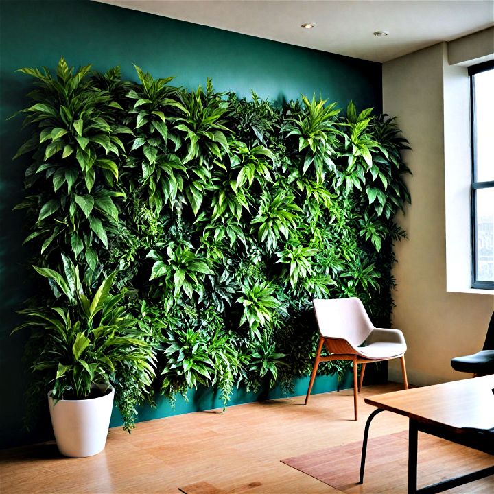 half wall with plants for homes and offices