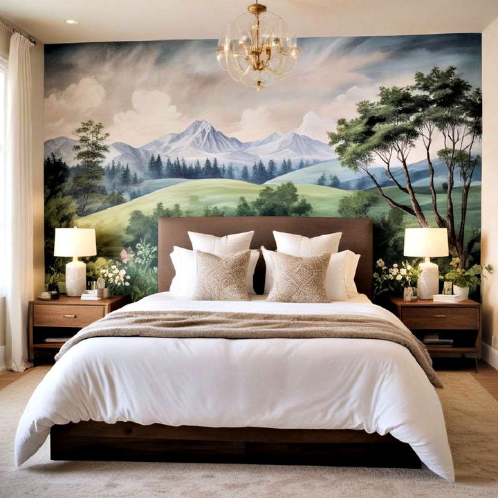 hand painted mural for bedroom wall