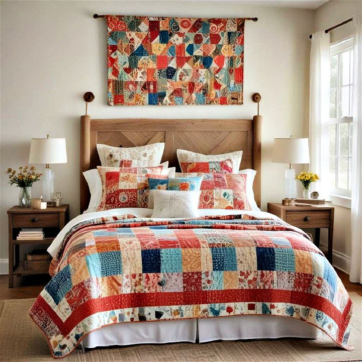 hang a quilt or throw over the bed room decor