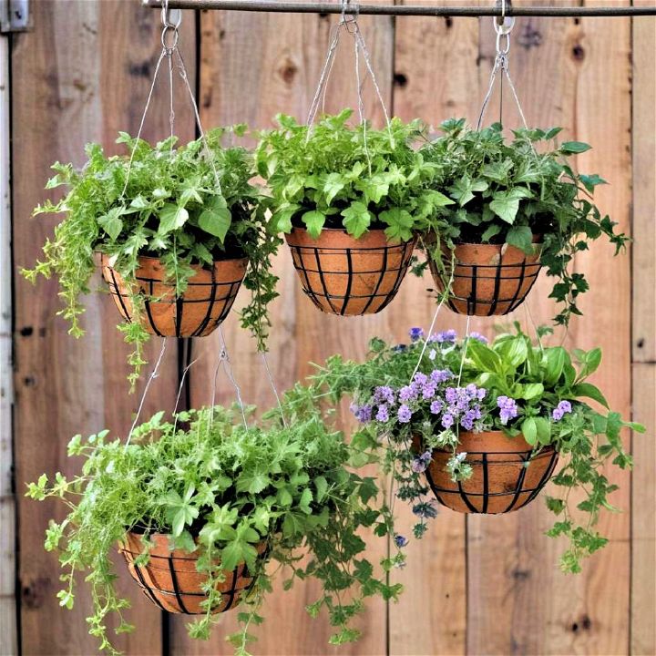 hanging basket herb garden for trailing herbs