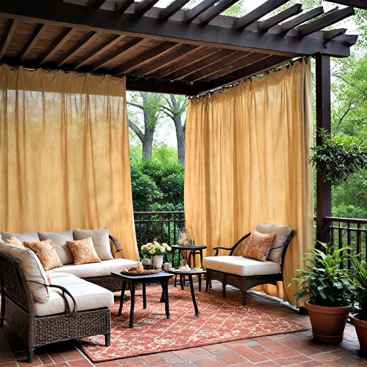 hanging curtains patio privacy