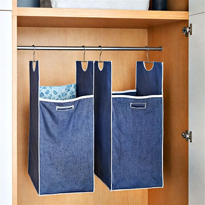 hanging laundry hamper for your closet