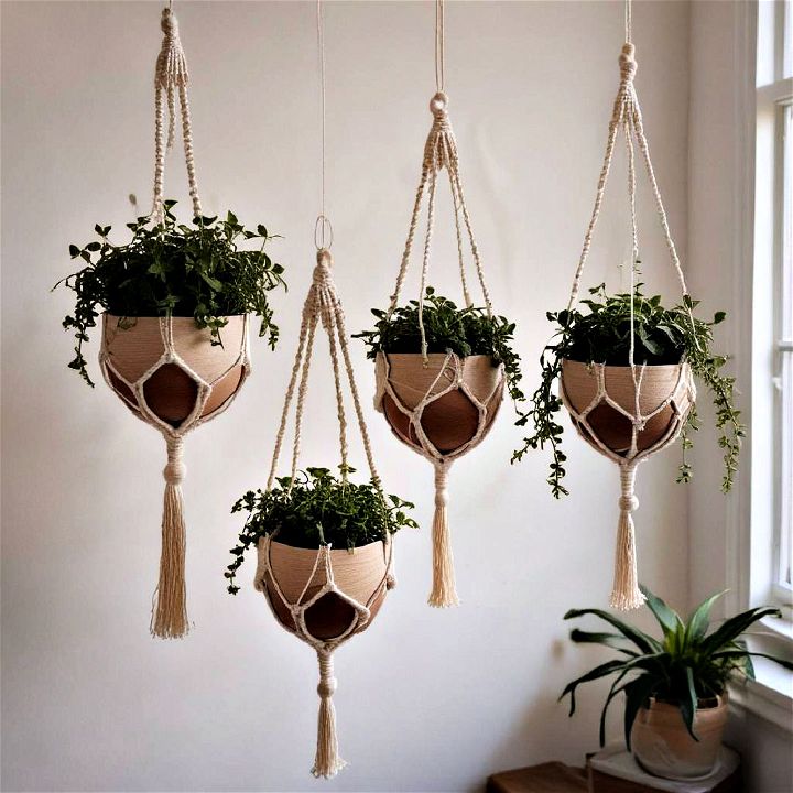 hanging macrame planters