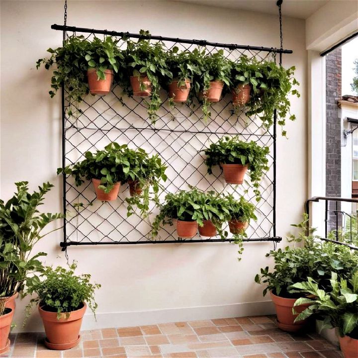 hanging trellis for small gardens