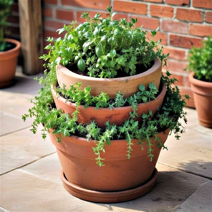 herb spiral in a pot idea