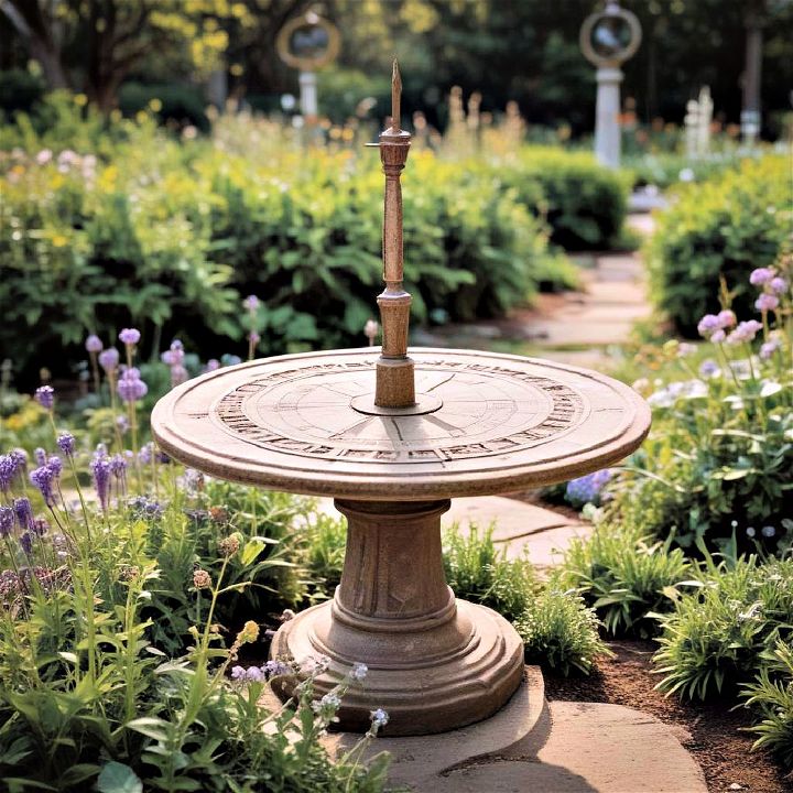 history inspired sundial centerpiece