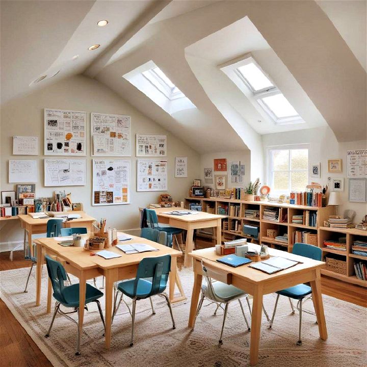 home school classroom for attic room