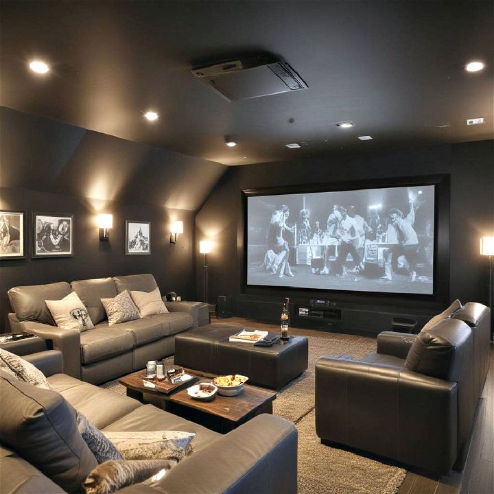 home theater for attic room