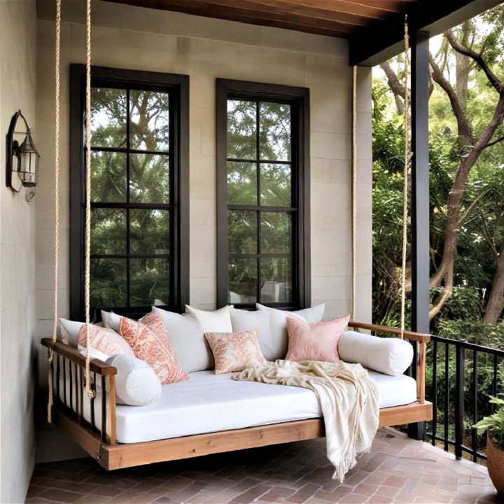 incorporate a swing bed for creating the ultimate relaxation spot