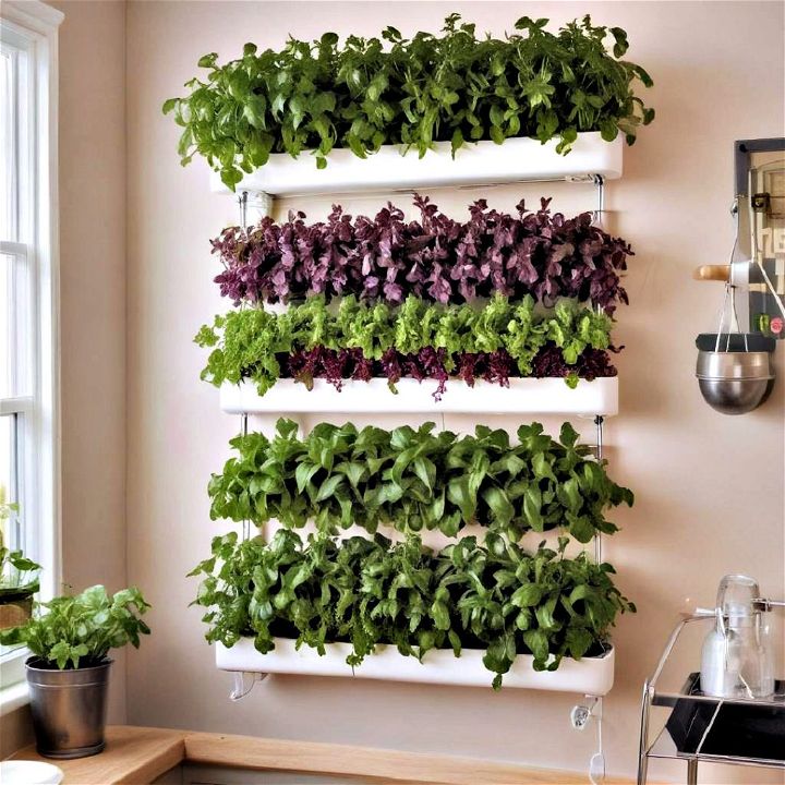 indoor hydroponic herb wall for urban dwellers