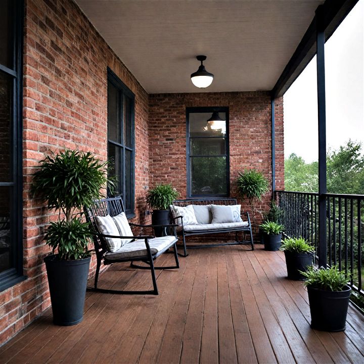 industrial chic front porch for a modern urban vibe