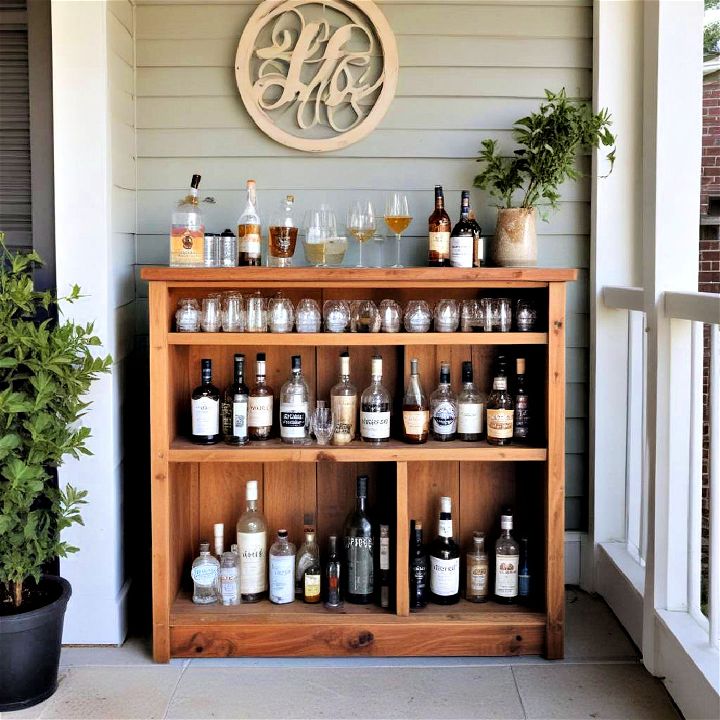 install a mini bar in small porch