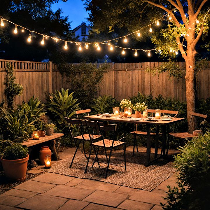 install outdoor lighting to create a warm inviting space